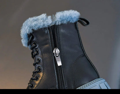 Bottes pour filles en fourrure artificielle épaisse pour la neige