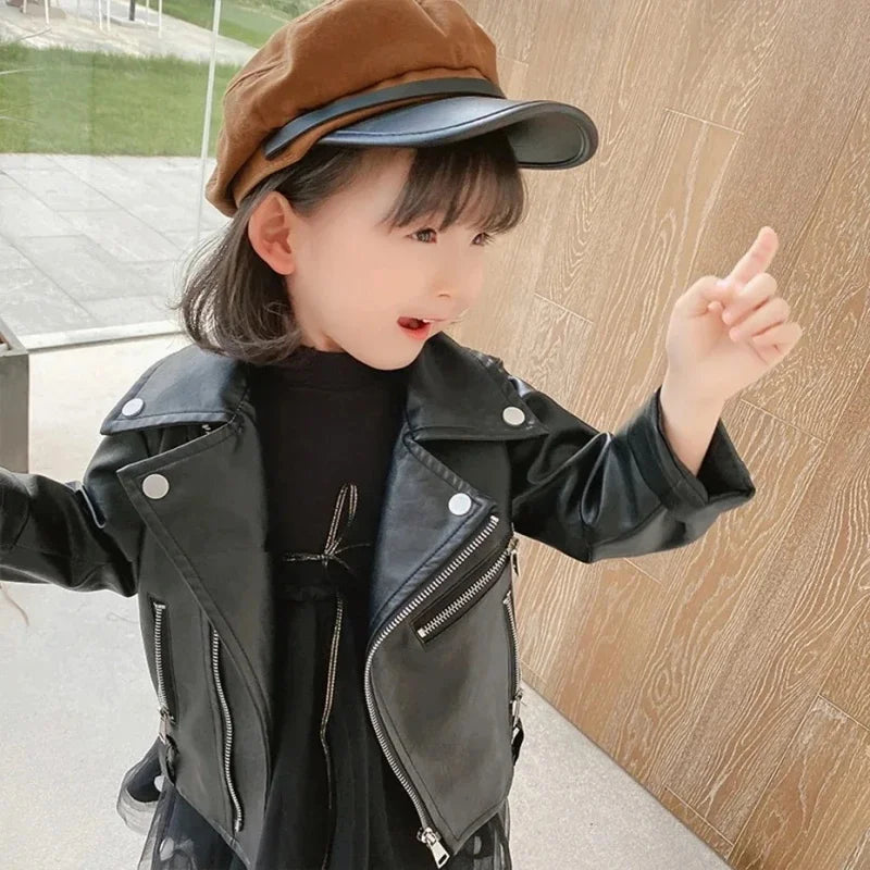 Children's leather jackets for 2-7 years old spring and autumn