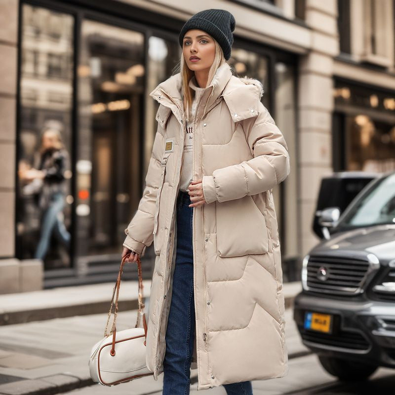 Doudoune longue et épaisse pour femme en hiver