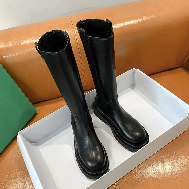 Bottes longues à semelles épaisses pour femmes