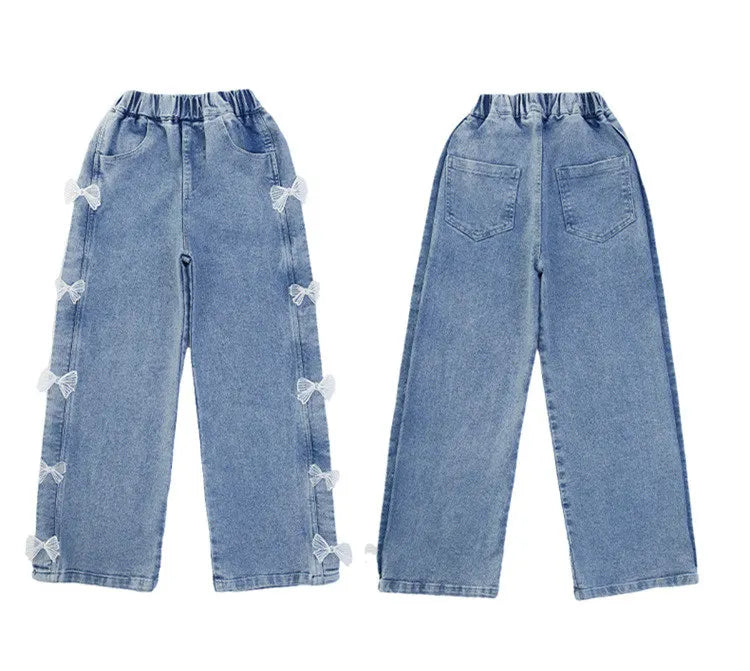 Jeans à jambe large pour fille de 5 à 14 ans