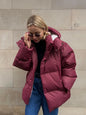 Women's Down Jacket Warmth Fashionable Loose Comfortable Solid Cotton Jacket 2024 New Autumn Winter Casual Simple Daily Overwear