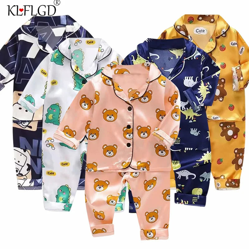 Pyjamas en soie pour enfants 0-4 ans