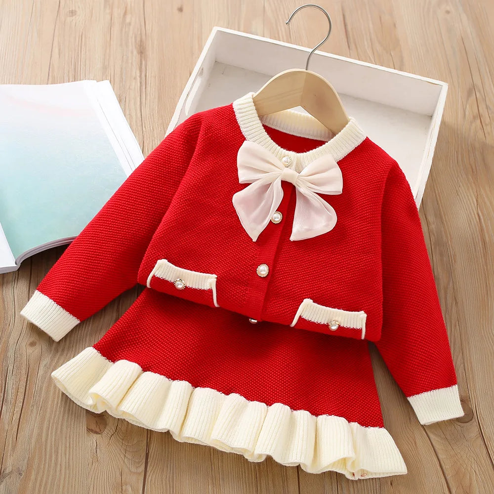 Ensemble deux pièces pull + jupe pour enfant fille