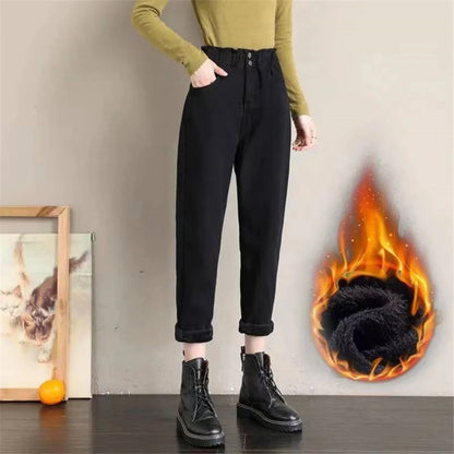 Thick and warm winter jeans for women