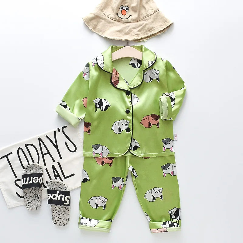 Pyjamas en soie pour enfants 0-4 ans