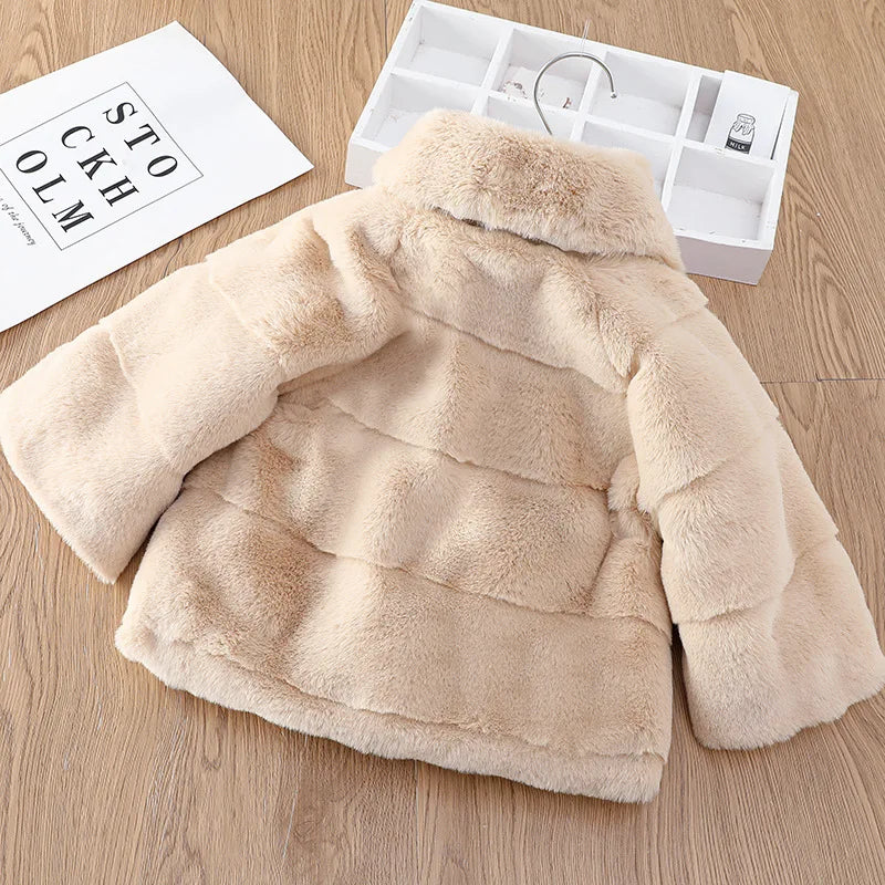 Manteau chaud en fausse fourrure pour enfants de 1 à 5 ans