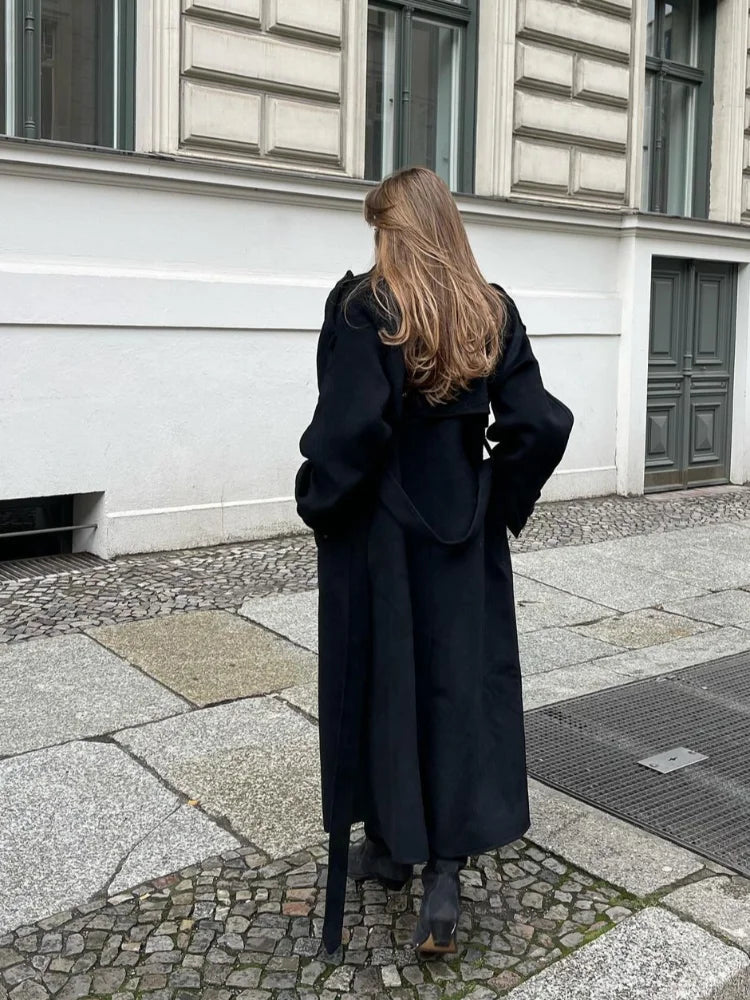 Manteau long en laine élégant pour femme