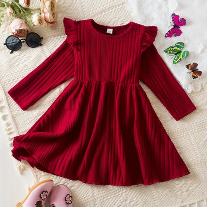 Robe tricotée de fête d'anniversaire pour enfants fille 3-7 ans