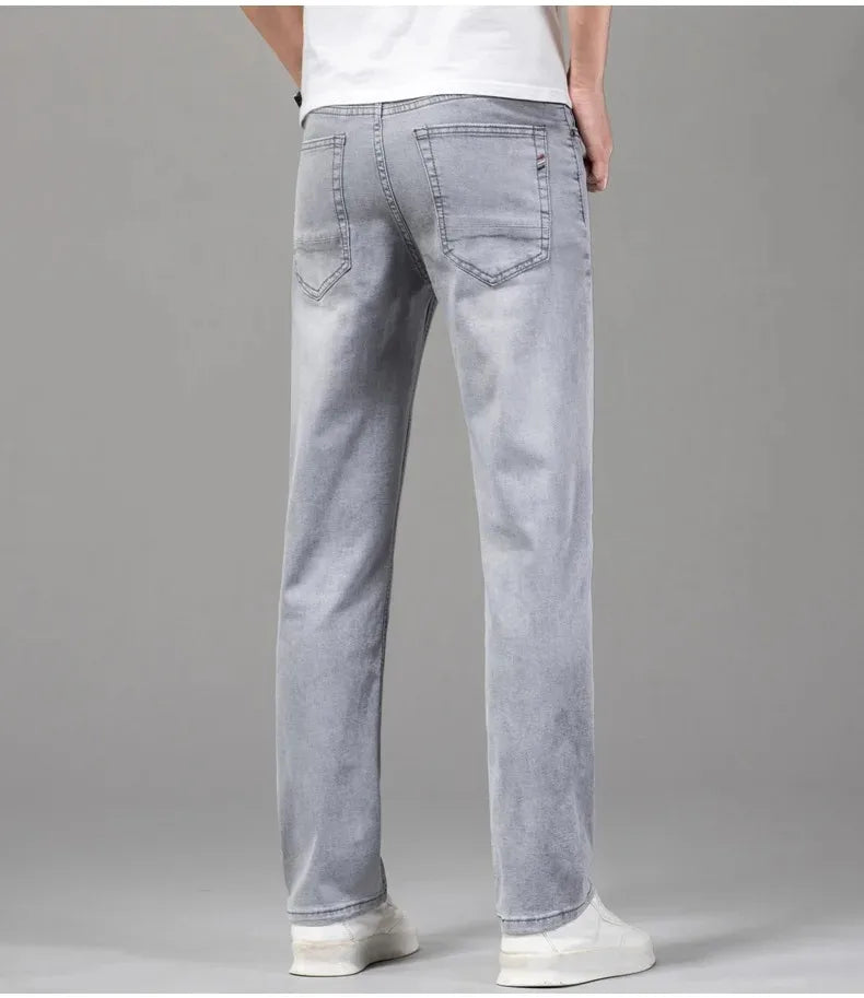 Jean stretch droit slim d'été pour hommes