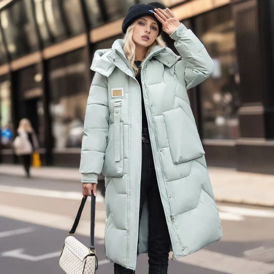 Doudoune longue et épaisse pour femme en hiver