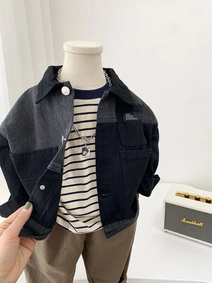 Veste en jean patchwork pour garçon 2-9 ans