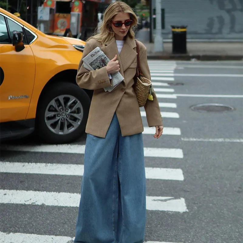 Blazer femme marron - Style élégant"