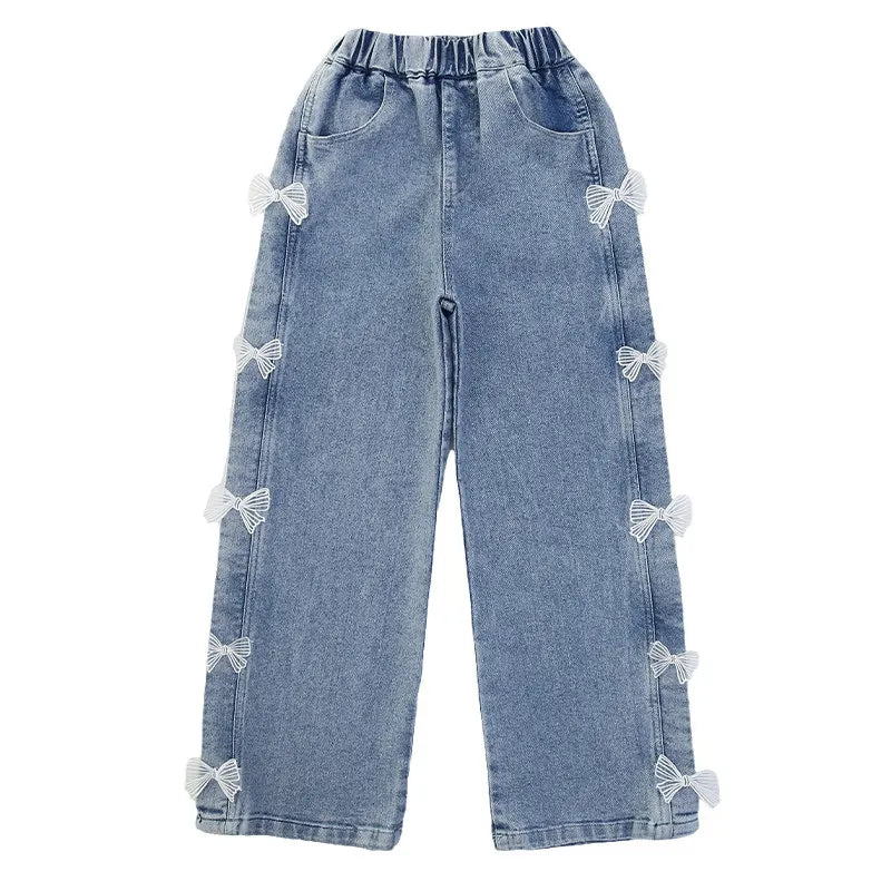 Jeans à jambe large pour fille de 5 à 14 ans