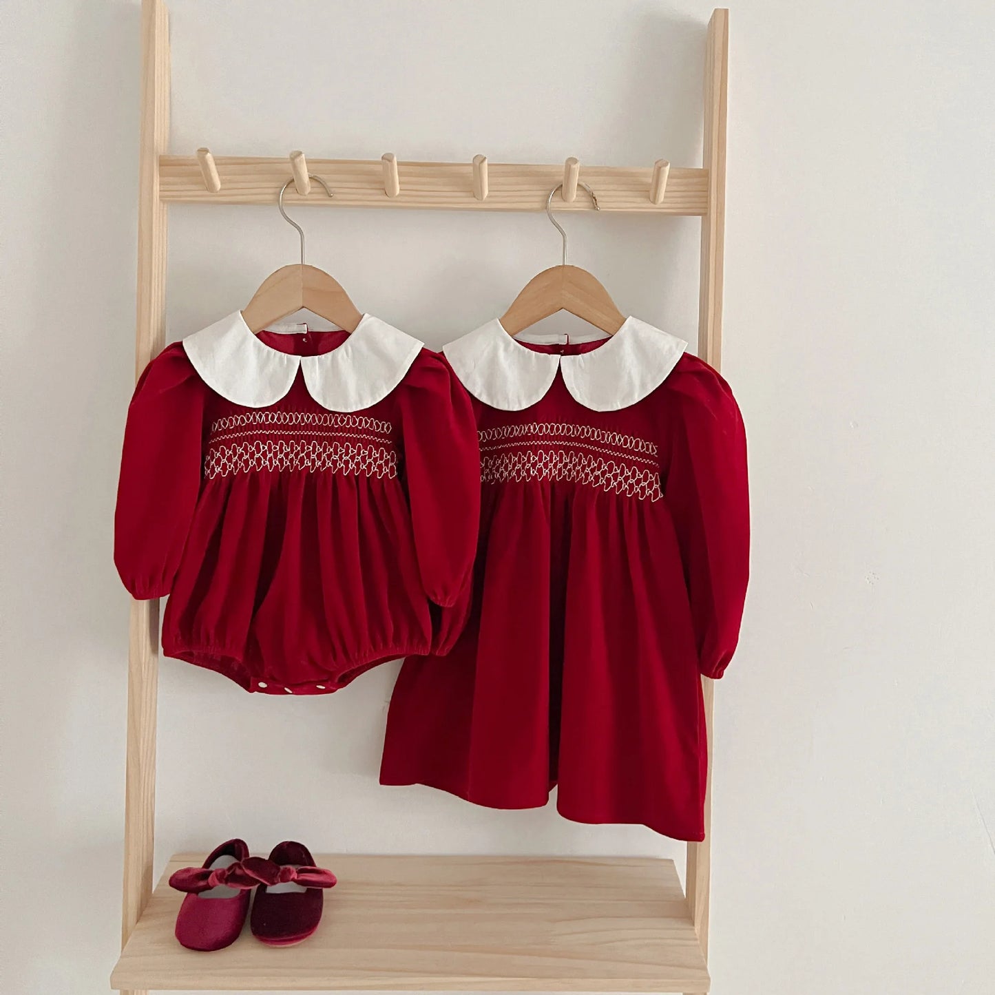 Red dress for baby girls from 3 months to 6 years