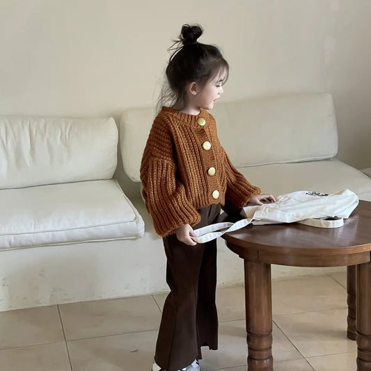 Pull d'hiver en tricot pour fille de 3 à 12 ans