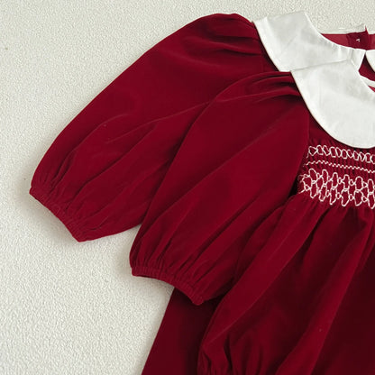 Red dress for baby girls from 3 months to 6 years