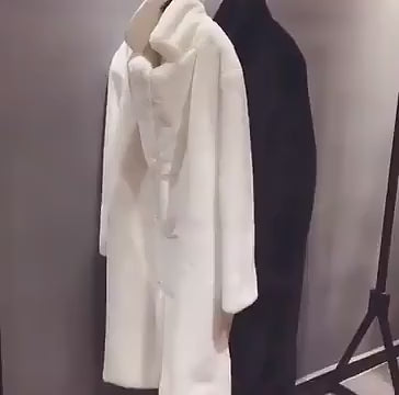 Manteau épais en fausse fourrure de lapin pour femme