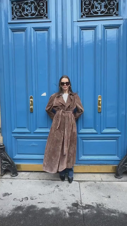 Manteau classique à revers pour femme