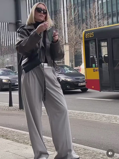 Veste en cuir de rue pour femmes